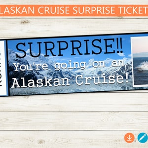 Biglietti per la crociera in Alaska stampabili e modificabili! PDF modificabile Adobe, biglietti per rivelazione viaggio, sorpresa, vacanza, personalizzato, fai da te, idea regalo a sorpresa