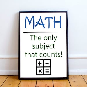 Math Pun Printable Poster // Math Classroom Decor, math jokes, JPG, education, teacher gift idea, teacher appreciation, mathematics funny image 2