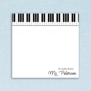 Custom Music Sticky Notes // fun piano keyboard design, gift idea, customizable, teacher appreciation, name gift, note pad paper stick notes