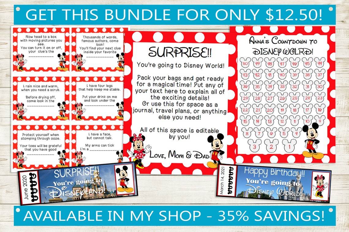 Printable Disney Treasure Hunt Clues Instant Download PDF Etsy
