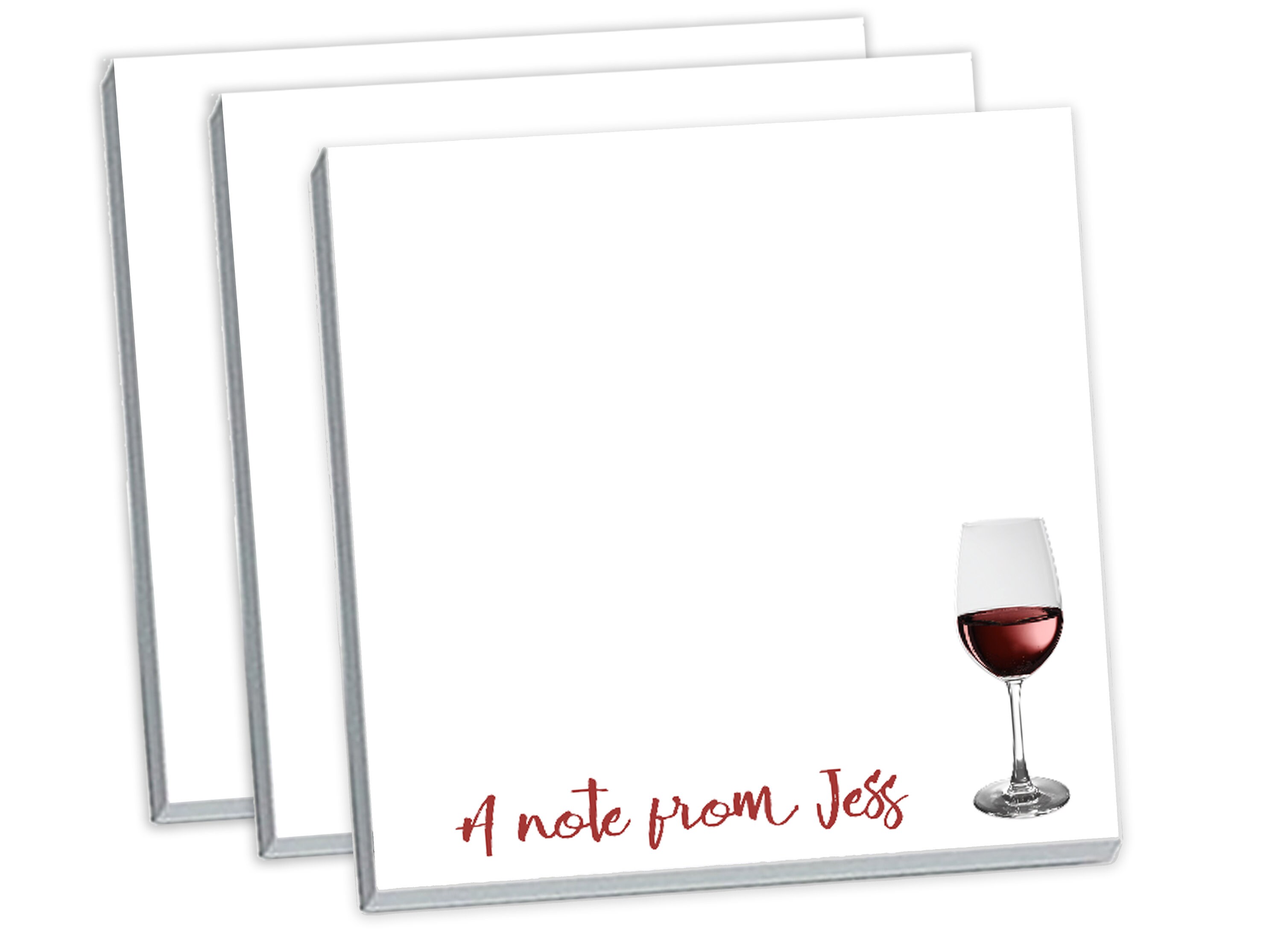 Wine Sticky Notes Personalized Sticky Notes With Wine Glass and Custom Name // - Etsy