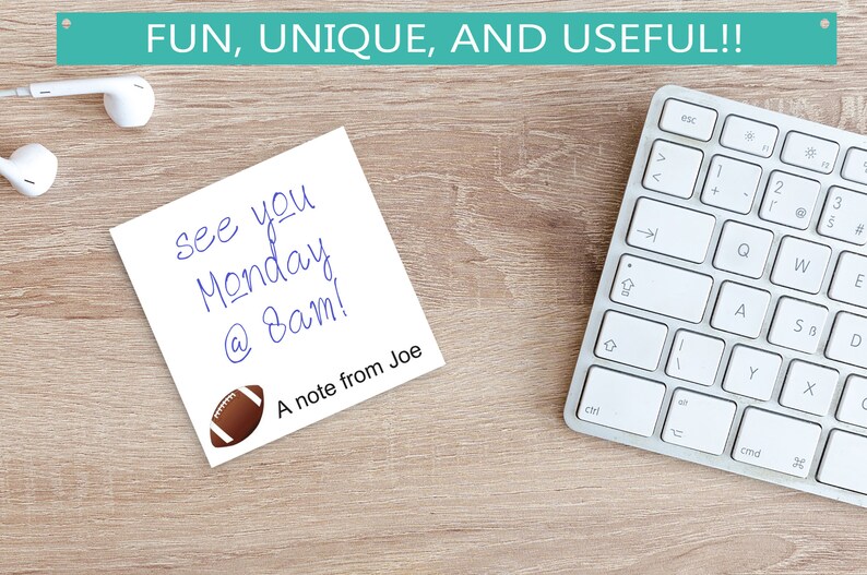 Custom Football Sticky Notes // 3x3 Personalize Gift Idea Etsy