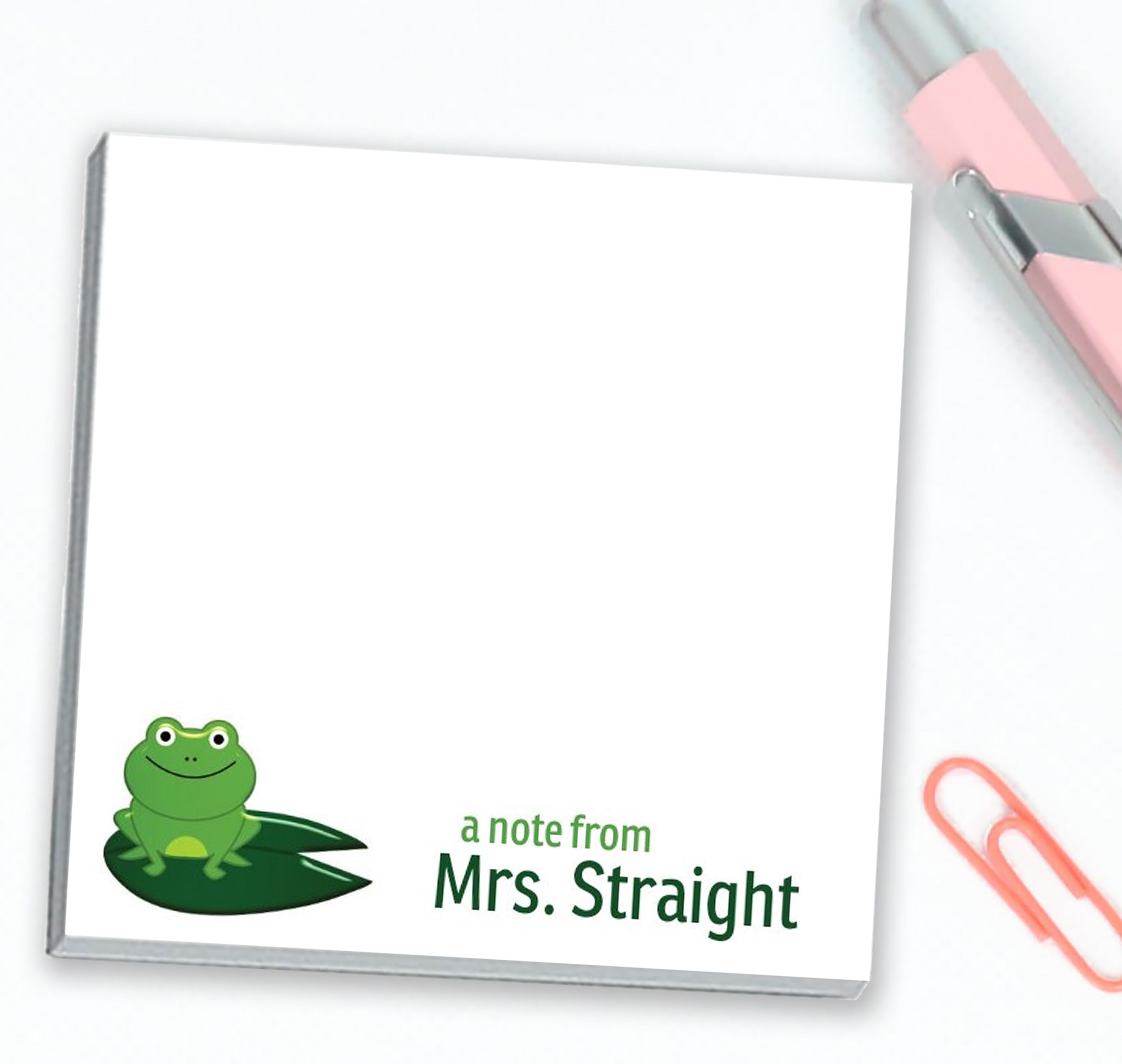 Personalized Frog Sticky Notes // 3x3 Inch With 50 Notes per Etsy UK