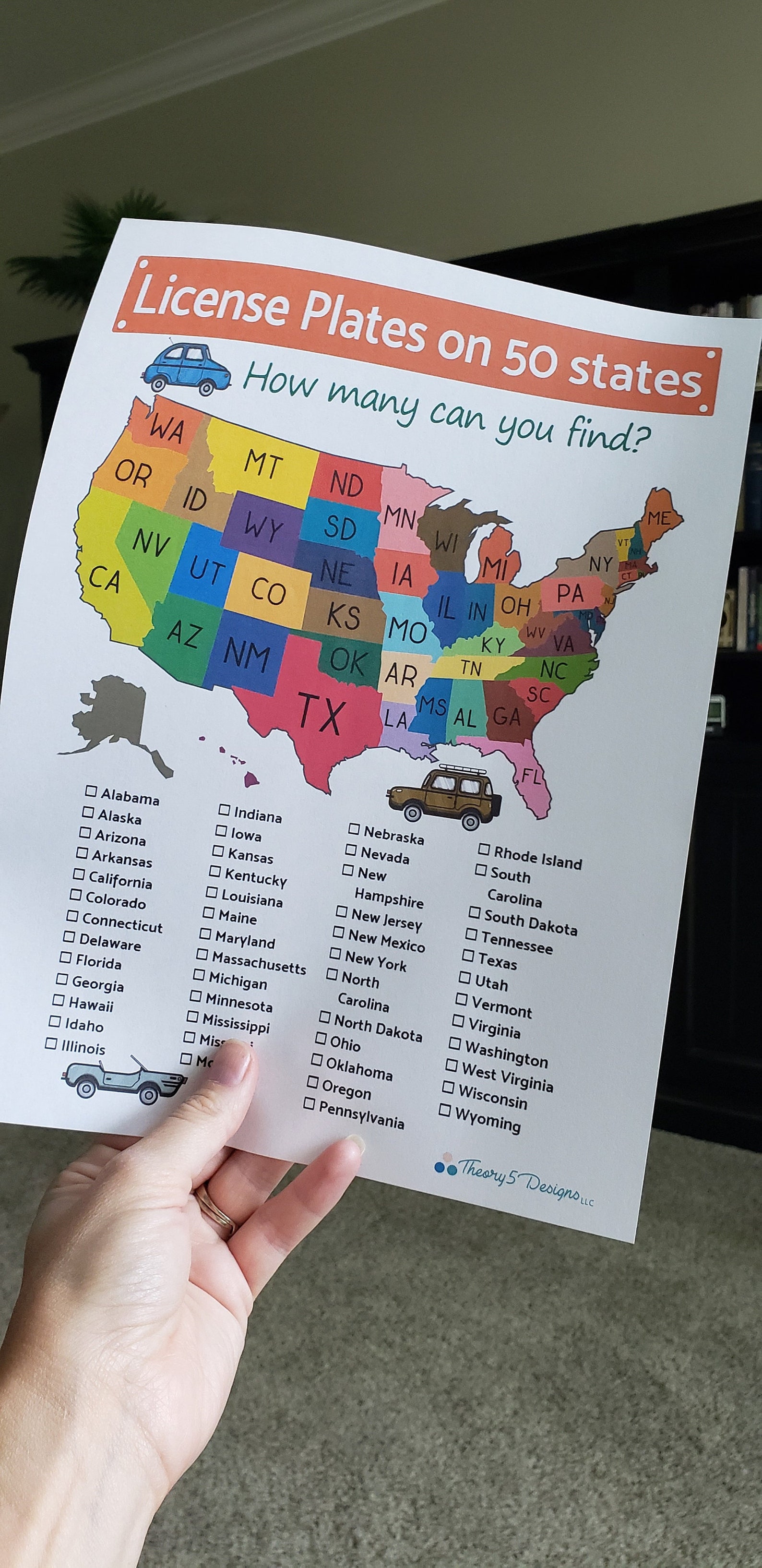 License Plate Game Printable // Instant Download PDF // road Etsy