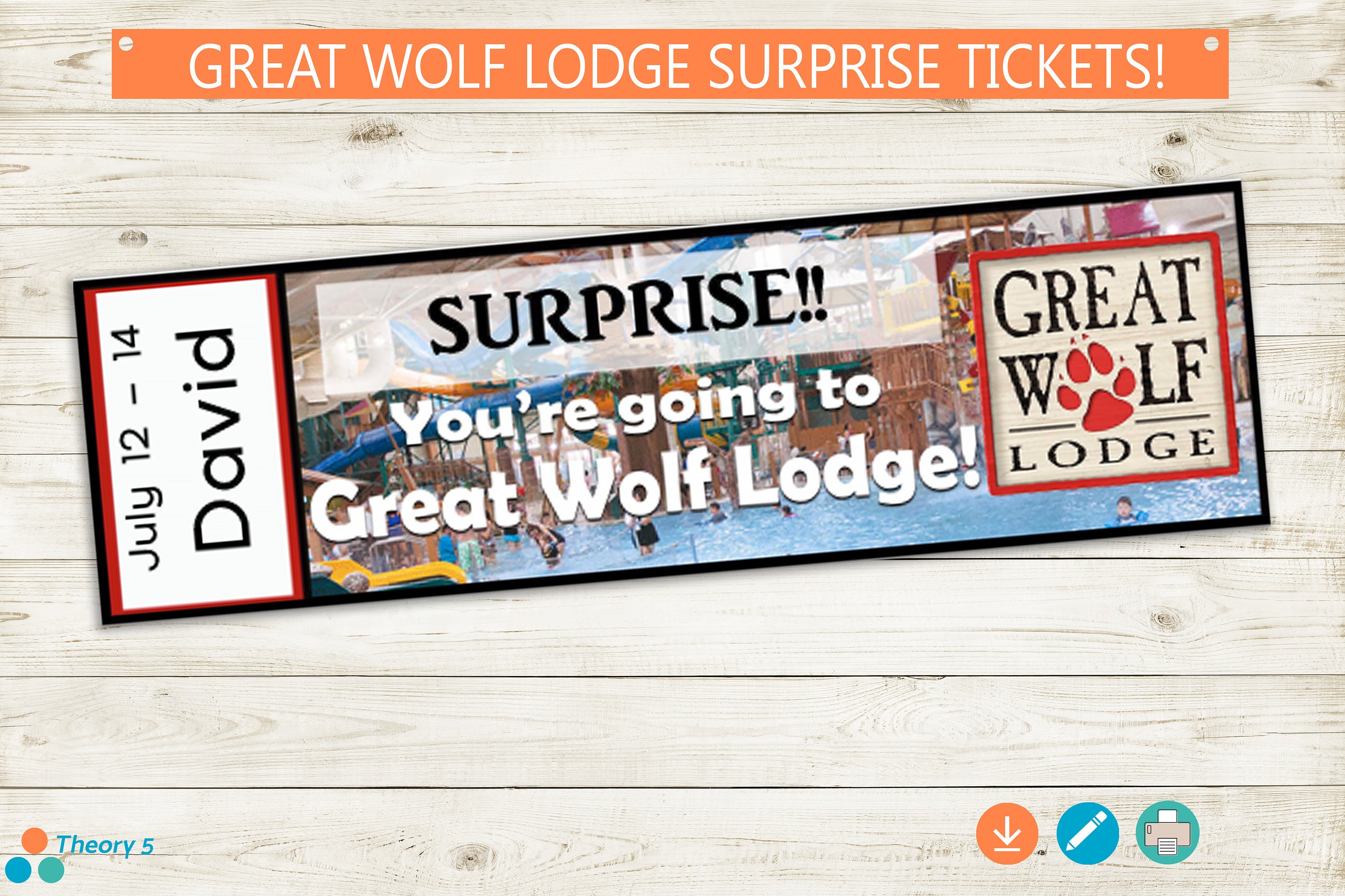 Great Wolf Lodge Surprise Trip Reveal Tickets Adobe Etsy