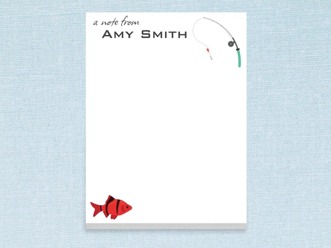 Custom Notepad Fishing Design Personalized Name // 50 Sheets per Pad 4 ...