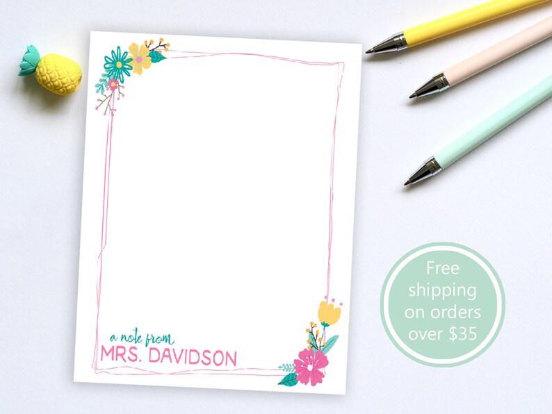 Custom Notepad With Personalized Name // 50 Sheets per Pad 4"x5.5" Size ...