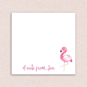Notes adhésives personnalisées flamant rose//idée cadeau personnalisable pour l'appréciation des enseignants, cadeau scolaire, animal, papier personnalisé, éducation, nommez-le