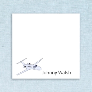 Custom Airplane Sticky Notes // gift idea for pilots, customizable teacher appreciation, aviation, personalized, plane name paper stationery