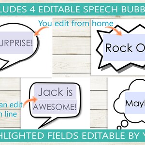 Cat Photo Booth Props // Editable Speech Bubbles, Printable Props ...