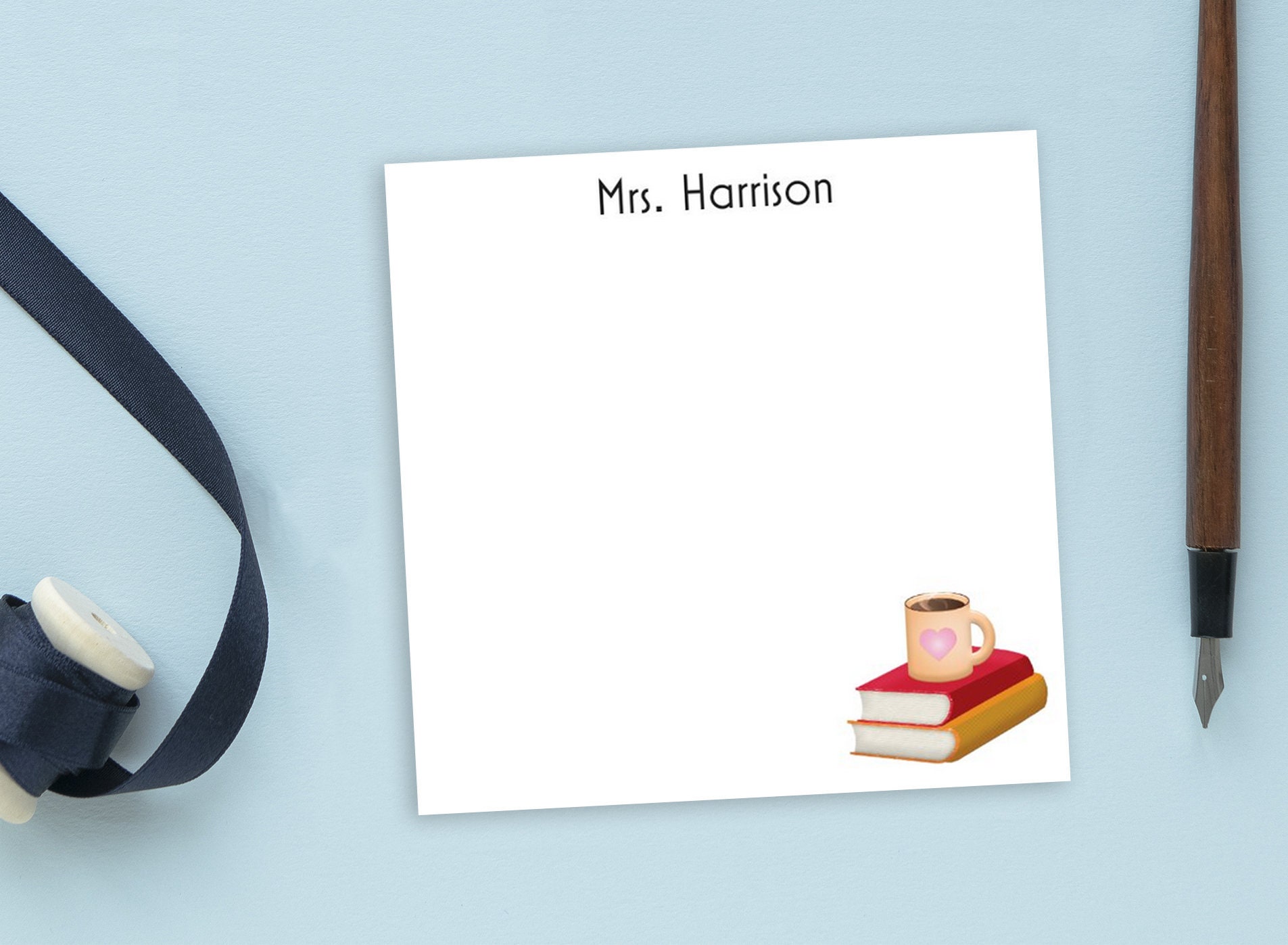 Custom Sticky Note Books Personalized Sticky Notes Books & Coffee Design // 3x3 Inch With 50 ...