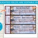 Printable and Editable Water Park Tickets Adobe Editable PDF, Trip Reveal Tickets, Surprise ...