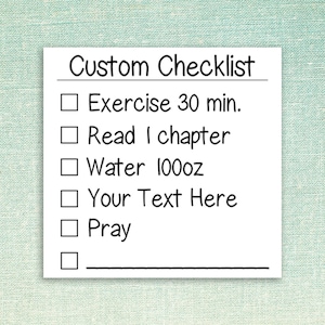 Custom Checklist Sticky Notes // Organization 3x3 stick notes, check list for kids, customizable, teacher appreciation, gift it, to do list