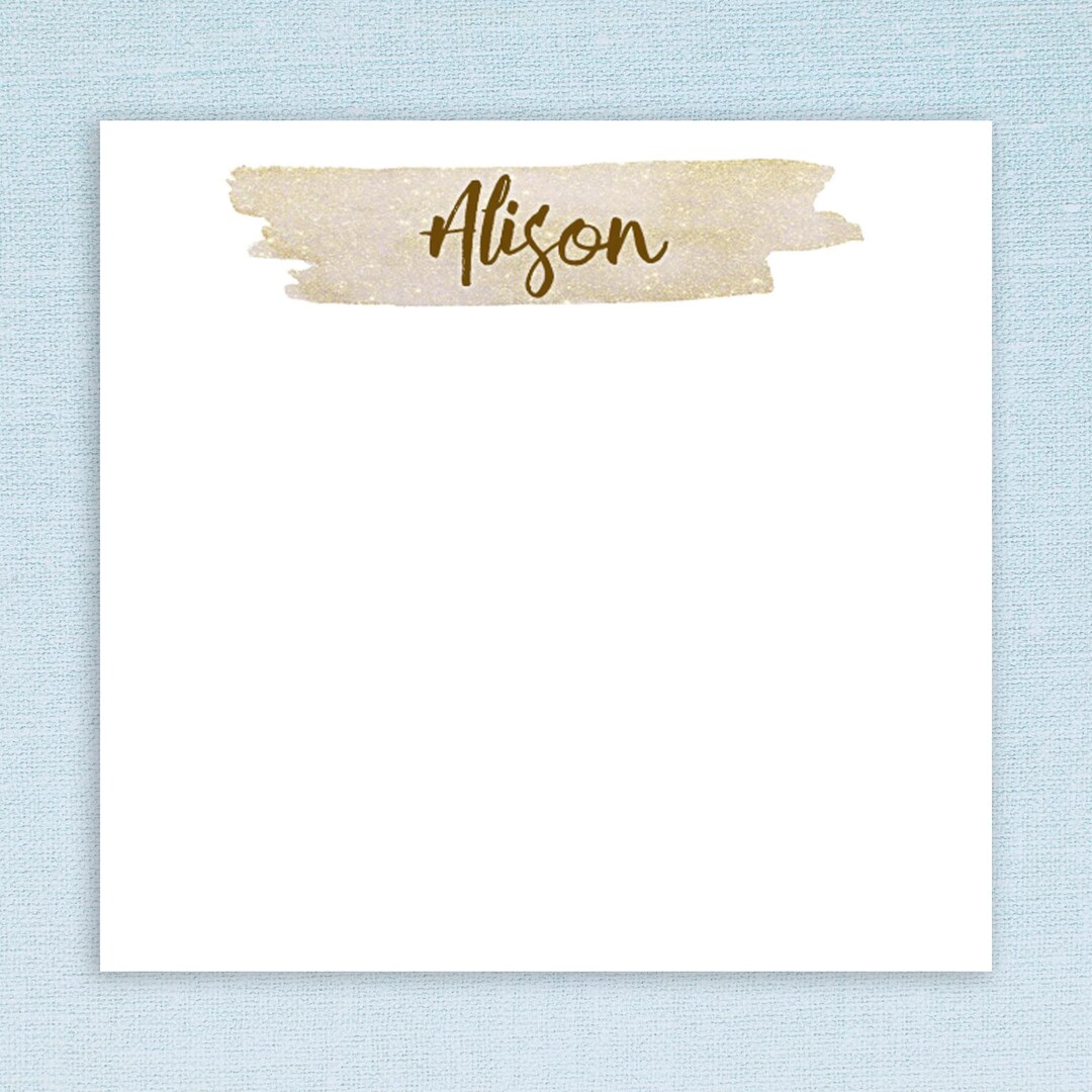 Personalized Sticky Notes With Custom Name and Gold Design // 3