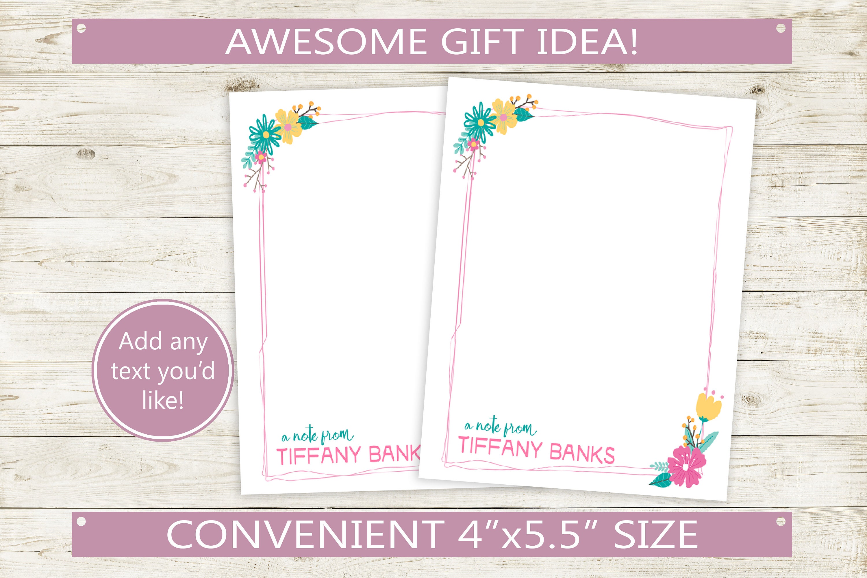 Custom Notepad With Personalized Name // 50 Sheets per Pad - Etsy