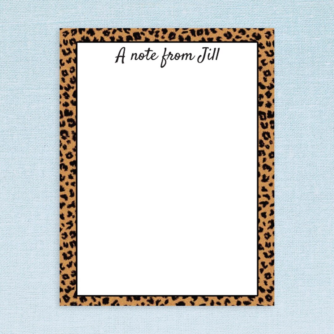Custom Cheetah Print Notepad // 50 Sheets per Stack, 4