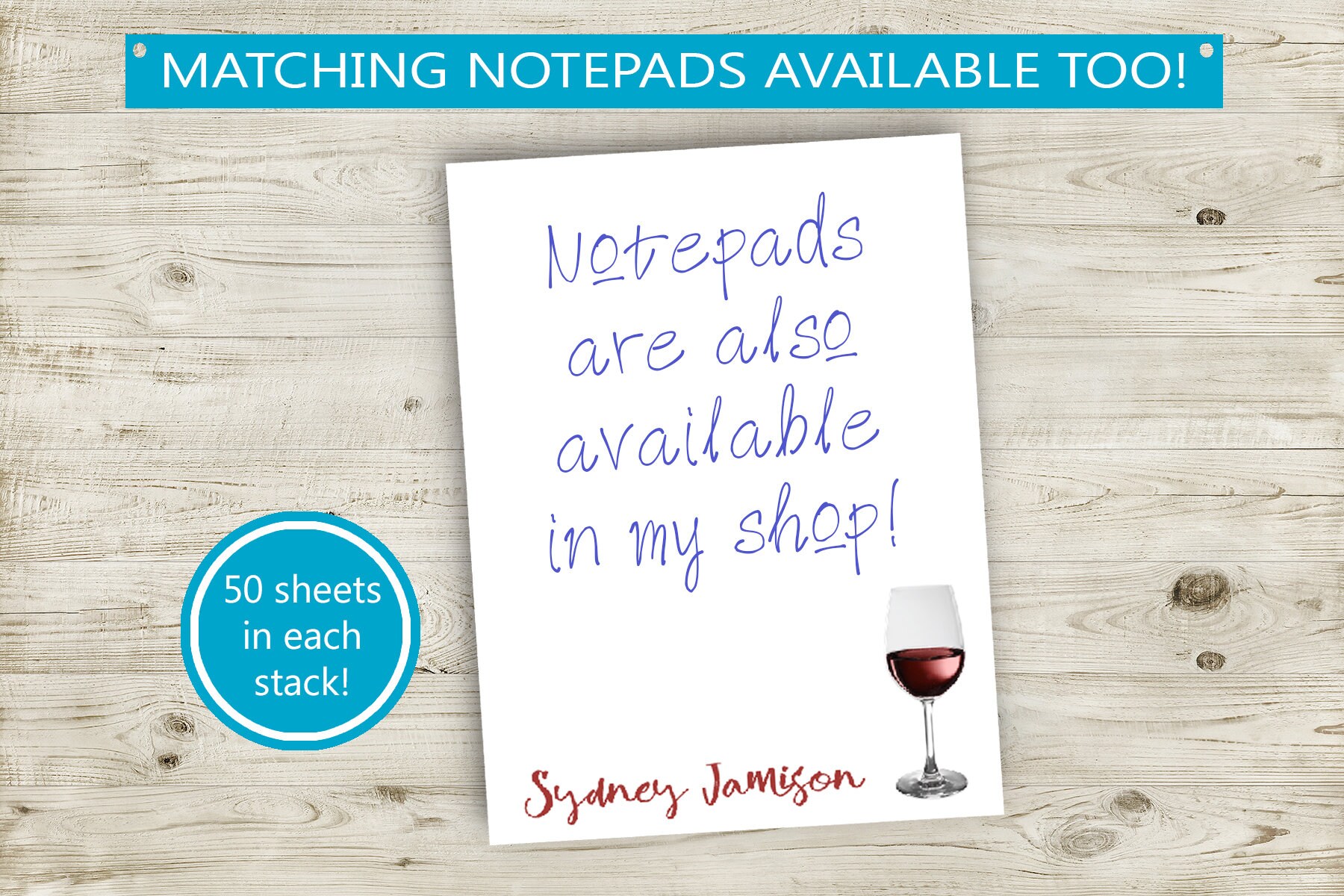 Wine Sticky Notes Personalized Sticky Notes With Wine Glass and Custom Name // - Etsy