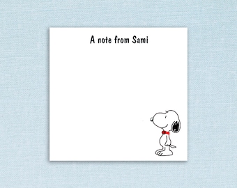 Notes adhésives chien personnalisées // taille 3 "x 3" // idée cadeau de papeterie, bloc-notes d'appréciation personnalisable pour professeur, bloc-notes en papier, rembourrage pour bas de Noël