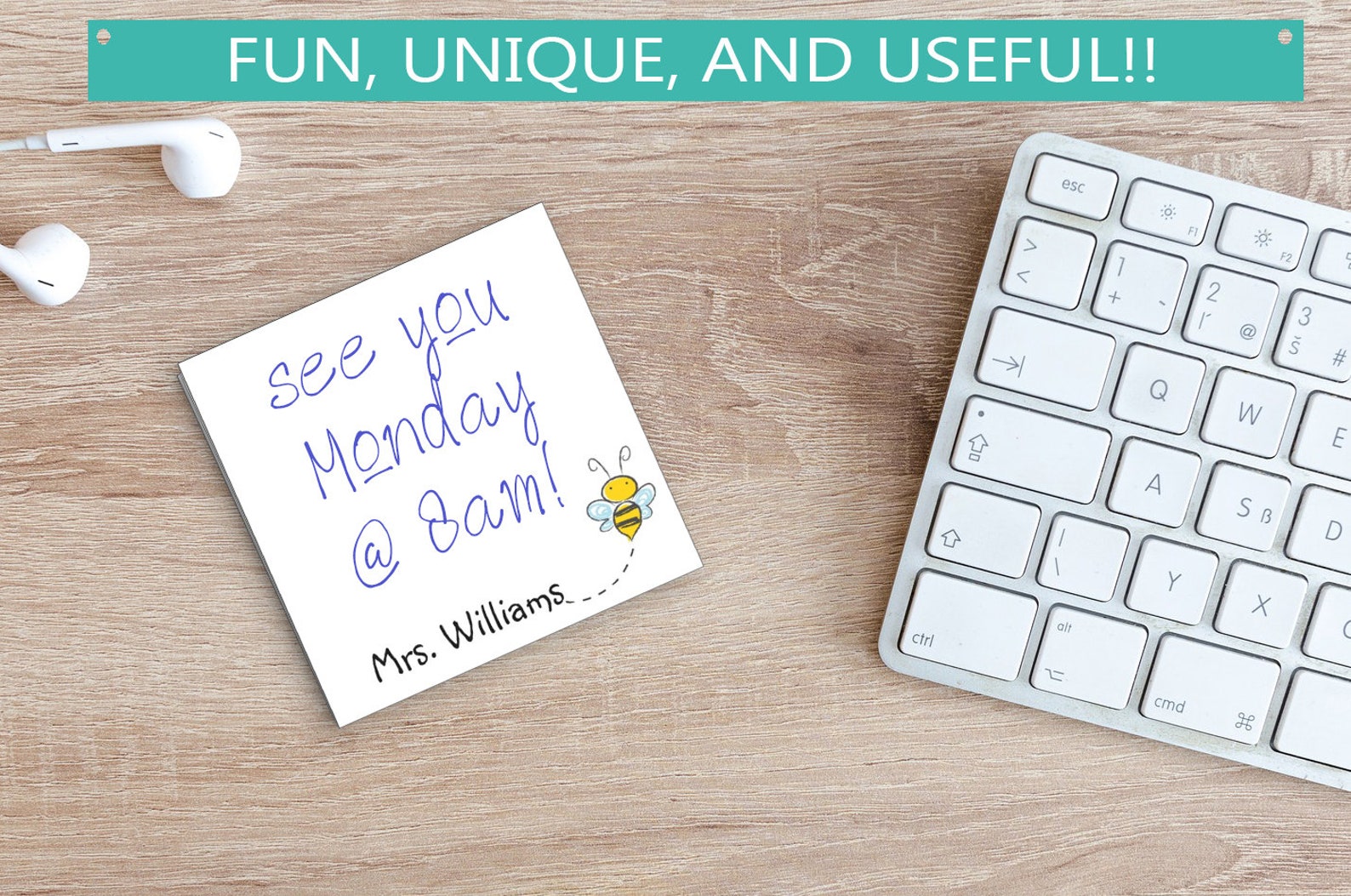 Custom Bee Teacher Sticky Notes // Gift Idea Customizable - Etsy