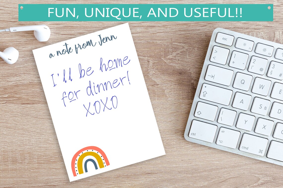 Personalized Notepad With Rainbow Design and Custom Name // 50 Sheets ...