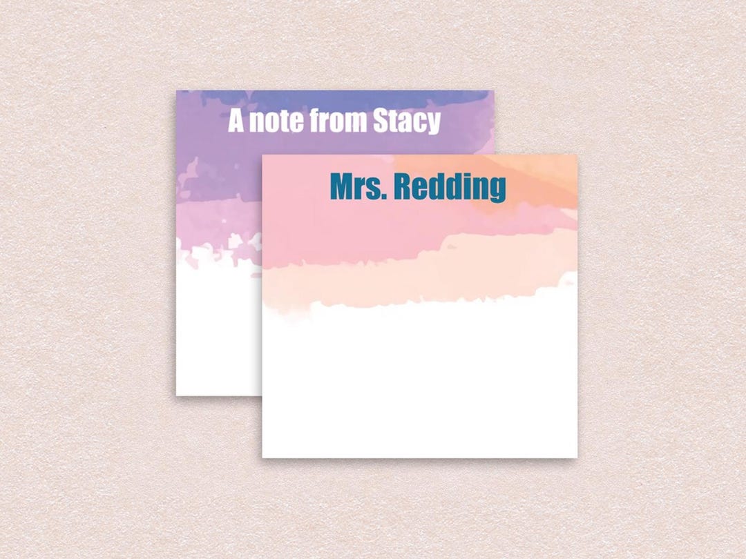Sticky Noted Name Personalized Sticky Notes With Custom Name Text // 3