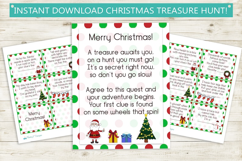 Printable Xmas Treasure Hunt Clues // immediate obtain jpg, Santa, speculate, scavenger hunt social gathering recreation birthday print report show present picture about Christmas Scavenger Hunt Printable Clues titled Printable Xmas Treasure Hunt Clues // prompt obtain jpg, Santa, ponder, scavenger hunt bash video game birthday print document show present