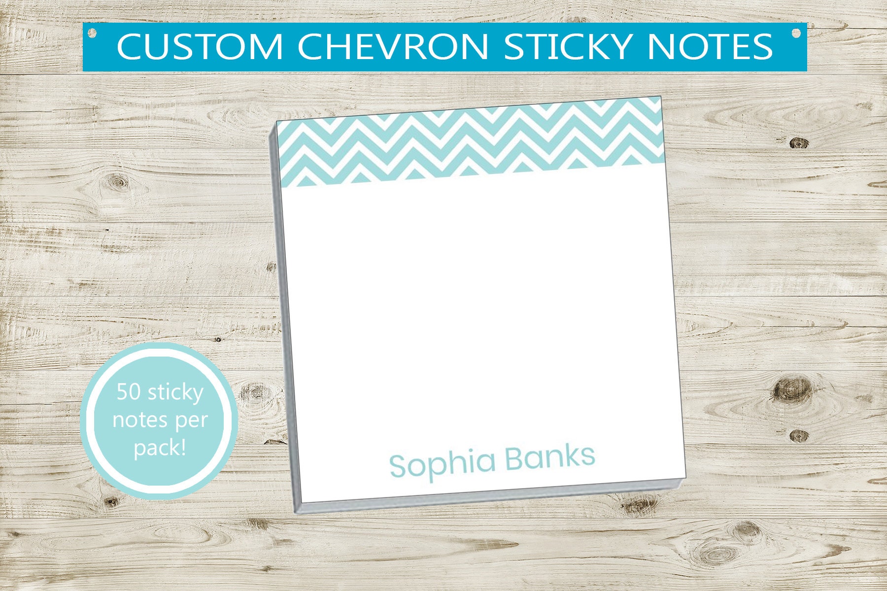 Sample Sticky Note Prom Items Custom Sticky Notes - Fun Chevron Design, Gift Idea Customizable ...