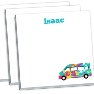 Personalized Sticky Notes With Hippie Design and Custom Text // 3x3 ...
