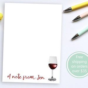 Custom Wine Glass Notepad // 50 Sheets per Stack, 4
