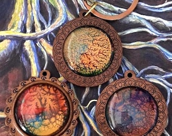 DIY Nature Craft Kit for Teens / Fractal Fluid Art / Quick and Easy Teen Boy DIY / Fun DIY / Jewelry / Physics Gift / Teen Girl Paint Idea