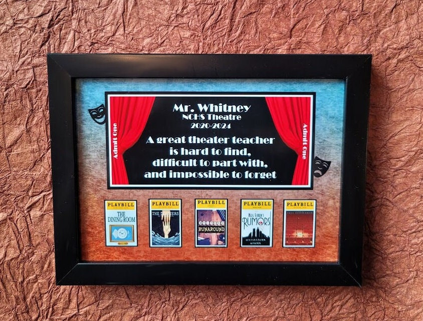 Theater Gift Ready Next Day/Theater Director Gift/Personalized Gift for Actor/Theater Teacher Gift/High School Musical Gift/Custom Playbill