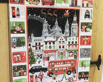 Handmade Quilted Fabric Advent Calendar, London Scene, Iconic London Advent DIY Christmas Advent