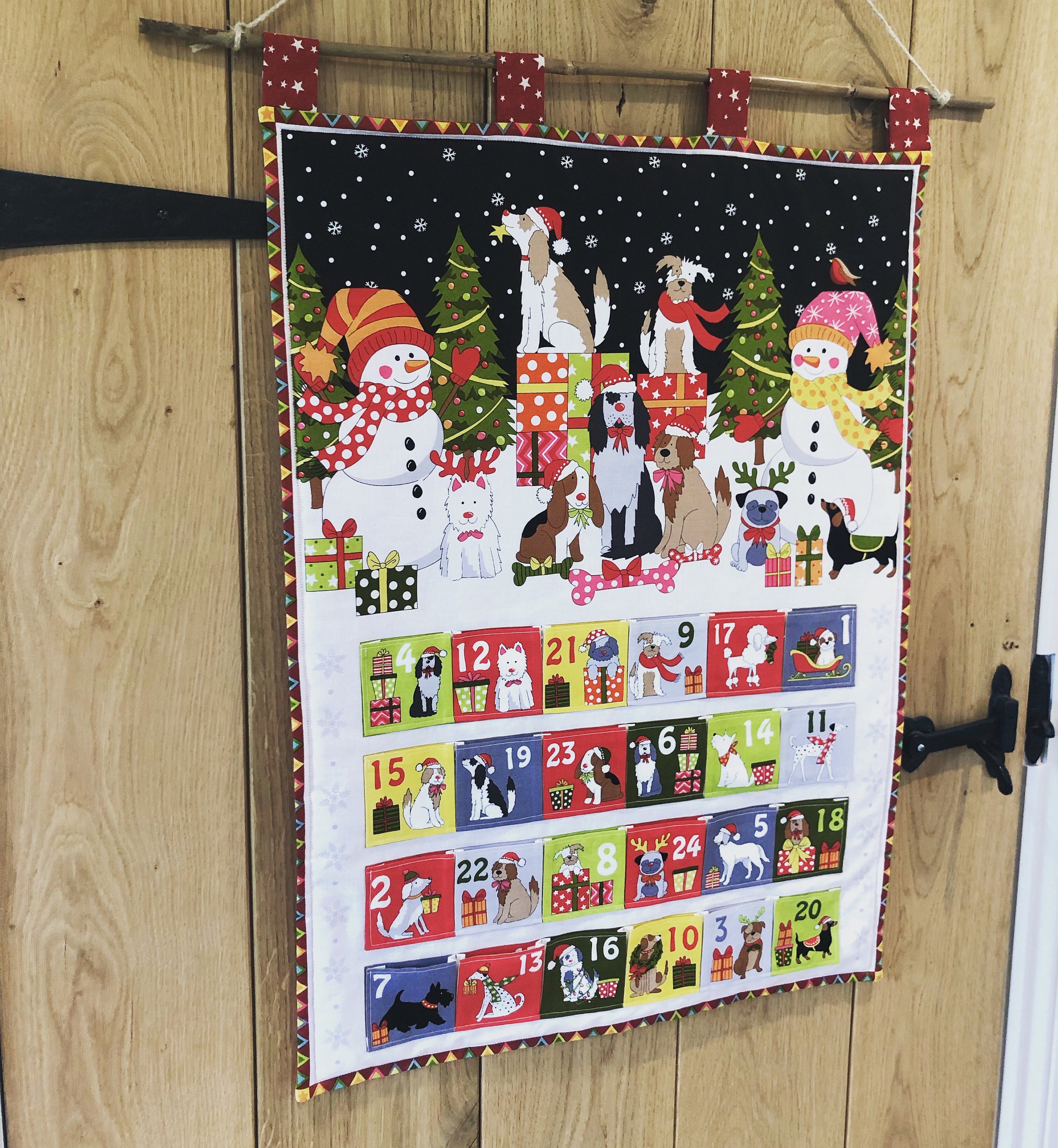Handmade Quilted Fabric Advent Calendar Dogs Dog Advent Etsy