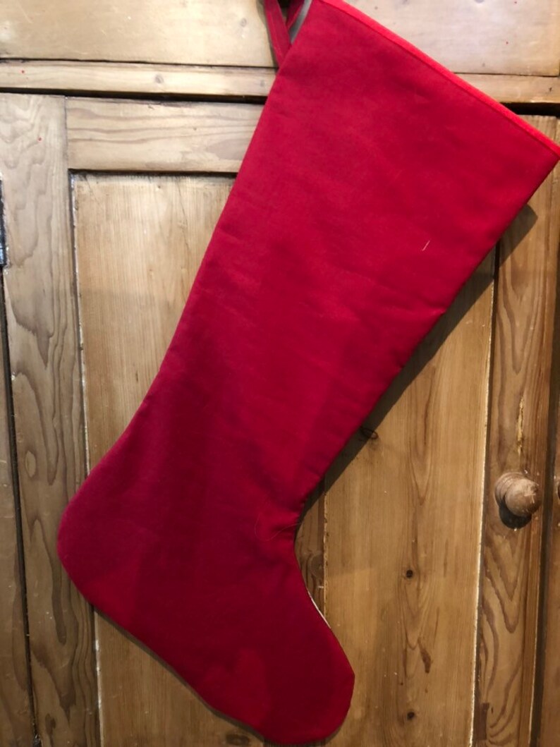 Ready to Dispatch Handmade Personalised /'S/' Christmas Stocking LARGE
