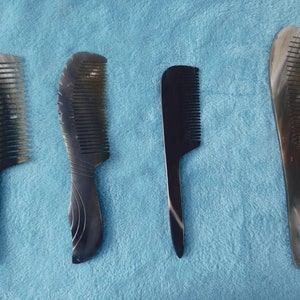 4 combs pack, Husband/wife Gift, Viking Inspired Comb, Beard Comb / Curly Hair Horn Comb, Ecofriendly Gift, Extra Large Wide Teeth Comb
