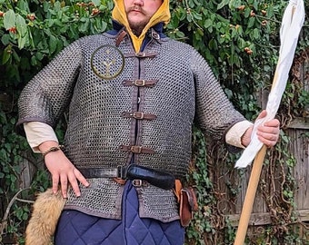 9mm Flat Titanium Chainmail Hauberk: Medieval Reenactment Armor