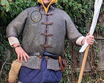 9mm Stainless Steel Chainmail Hauberk: Medieval Viking Armour