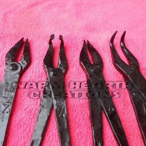 Heavy Duty Starter Blacksmith  tongs kit / Forging tongs for hot metal work / Iron Blacksmith tool for handling hot metal /Pliers/larp /sca