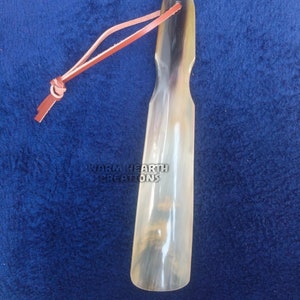 Shoehorn made with genuine horn with leather rope Long Handle  for Seniors, handmade Durable Shoehorn for back pain person, Women, Pregnancy