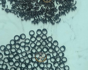 Black Finish Chainmail Repair Kit: Round Riveted Rings with Riveting Plier