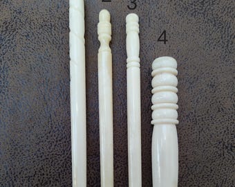 Bone Crochet Hooks -Antique Style, Smooth & Polished