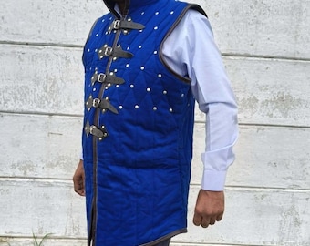 Sleeveless Medieval Gambeson: Padded Armor Jacket, LARP Costume