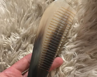 Buffalo Horn Comb: Wide Tooth Curly Hair Comb (10.5"/26cm)