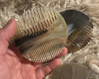 Handmade Buffalo Horn Comb: Round Hair & Beard Comb