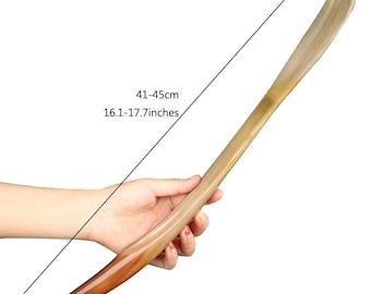 Handcrafted Buffalo Horn Back Scratcher with Leather Strap