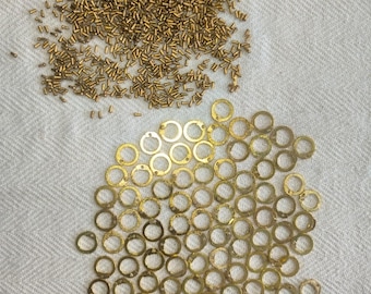 10mm Brass Jump Rings: Flat Riveted Chainmail Repair Kit