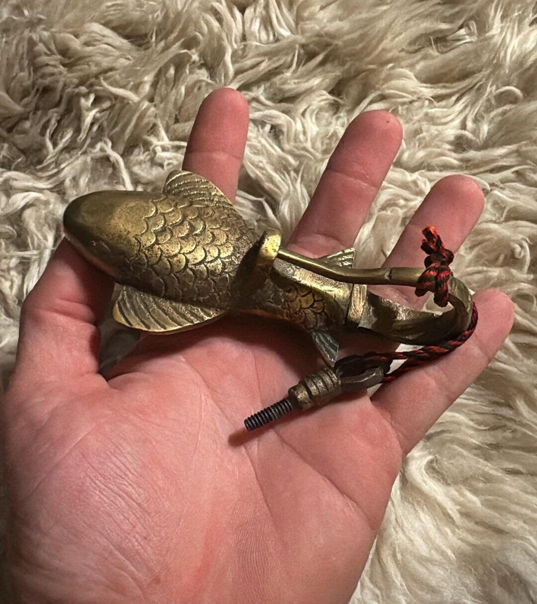 Vintage Brass Fish Shape Lock - Animal Figurative Brass Collectible Old ...