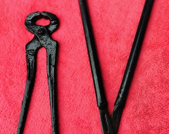 Hand-Forged Riveting Pliers Set: Wedge & Round Chainmail Tool