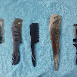 5 combs pack, Husband/wife Gift, Viking Inspired Comb, Beard Comb / Curly Hair Horn Comb, Ecofriendly Gift, Extra Large Wide Teeth Comb