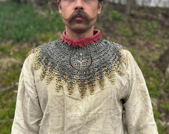 Medieval Chainmail Gorget: Mild Steel Neck Protection